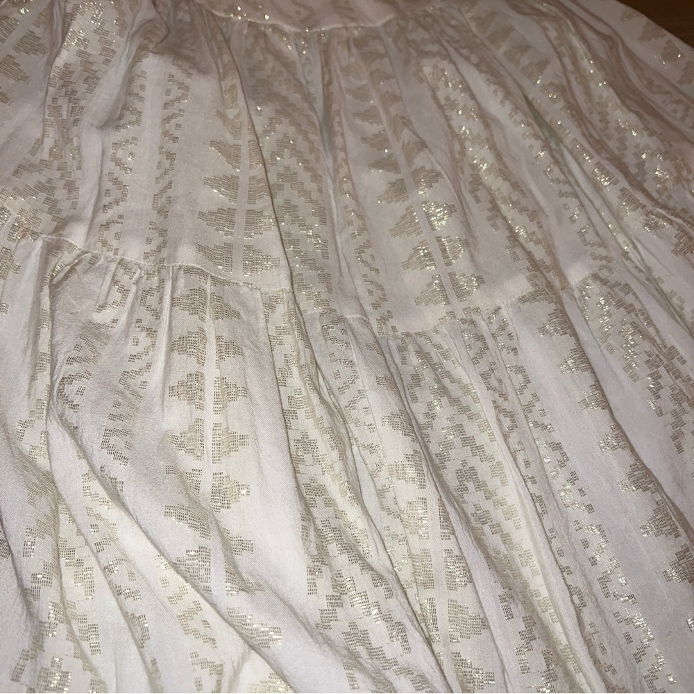 Elan Cream Dress with Subtle Gold Accents - Picture 5 of 9